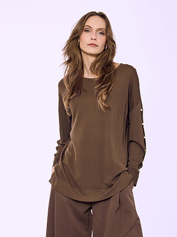 Μπλούζα με πέρλες στο μανίκι SQ7572.4823+3