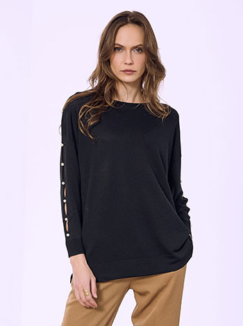 Μπλούζα με πέρλες στο μανίκι SQ7572.4823+1