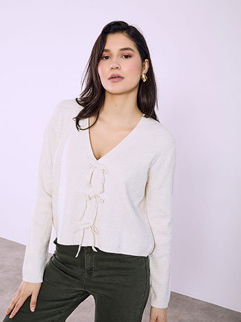 Ζακέτα πλεκτή με δεσίματα SQ7572.5319+2