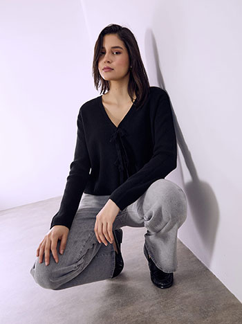 Ζακέτα πλεκτή με δεσίματα SQ7572.5319+1