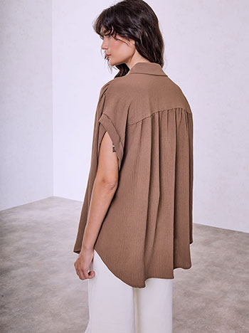 Πουκάμισο oversized με σούρες SQ7578.3520+2