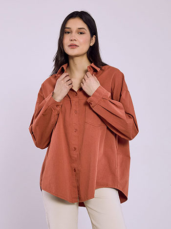 Πουκάμισο βαμβακερό με denim όψη SQ7578.3602+4