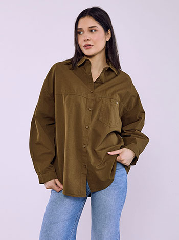 Πουκάμισο βαμβακερό με denim όψη SQ7578.3602+3