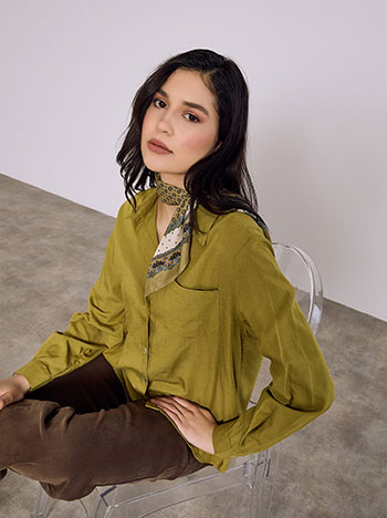 Πουκάμισο ασύμμετρο με μαντήλι SQ7578.3609+2