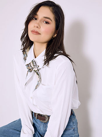 Πουκάμισο ασύμμετρο με μαντήλι SQ7578.3609+5