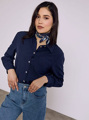 Πουκάμισο ασύμμετρο με μαντήλι SQ7578.3609+4