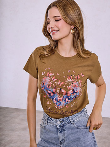 T-shirt με στάμπα πεταλούδες SQ7578.4335+3
