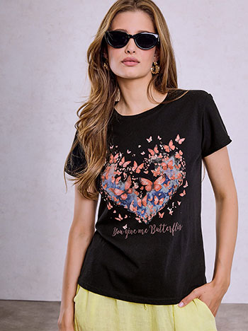 T-shirt με στάμπα πεταλούδες SQ7578.4335+1