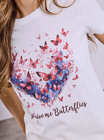 T-shirt με στάμπα πεταλούδες SQ7578.4335+4