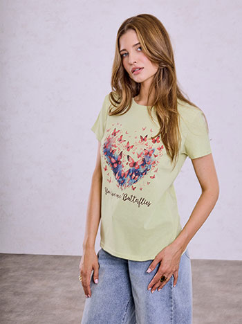 T-shirt με στάμπα πεταλούδες SQ7578.4335+5