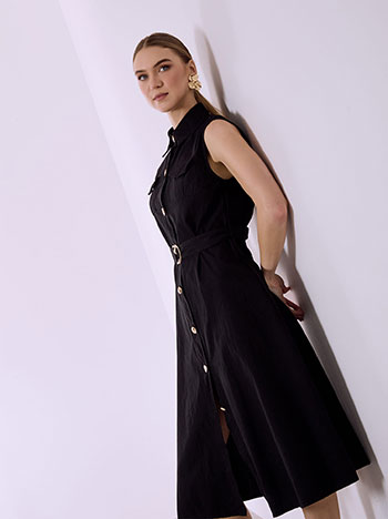 Celestino Σεμιζιέ φόρεμα βαμβακερό με τσέπες SQ7578.8053+1