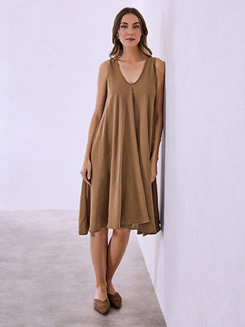 Φόρεμα μονόχρωμο απο βισκόζη SQ7578.8556+2