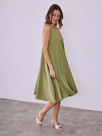 Φόρεμα μονόχρωμο απο βισκόζη SQ7578.8556+4