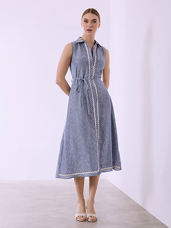 Celestino Σεμιζιέ φόρεμα με λινό SQ7578.8619+3