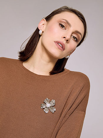 Φόρεμα πλεκτό μίνι με καρφίτσα SQ7583.8066+2 φωτογραφία