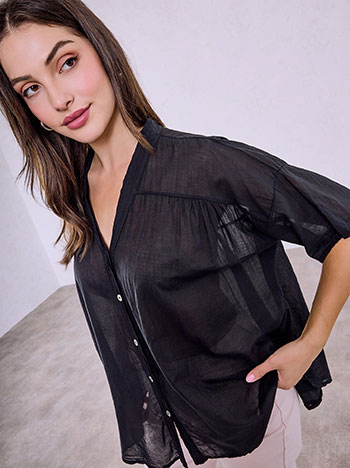 Celestino Πουκάμισο Ημιδιάφανο Βαμβακερό Sq7587 3002+1 Μπλούζες Πουκάμισα Γυναικεία Ρούχα Μόδα