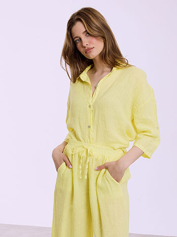 Πουκάμισο λινό με τρία τέταρτα μανίκι SQ7587.3582+3