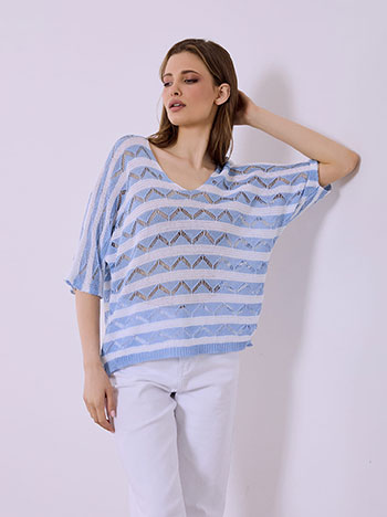 Μπλούζα ριγέ με τρία τέταρτα μανίκι SQ7587.4129+1