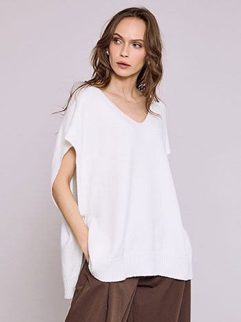 Πουλόβερ πλεκτό με κουμπιά στο πλάι SQ7587.4132+4