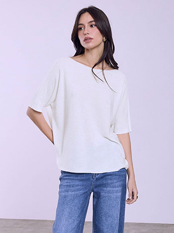 Μπλούζα με λαιμόκοψη χαμόγελο SQ7587.4658+3