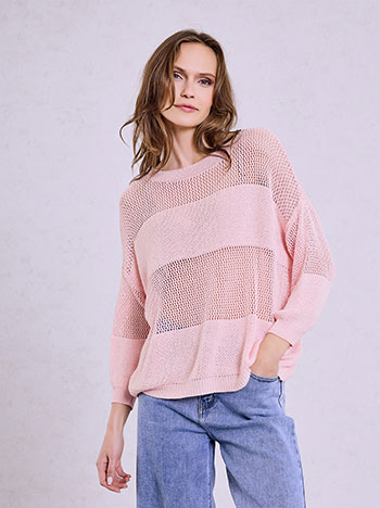 Μπλούζα πλεκτή διάτρητη SQ7587.4785+4