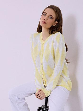 Ζακέτα πλεκτή με ρόμβους SQ7587.5135+2