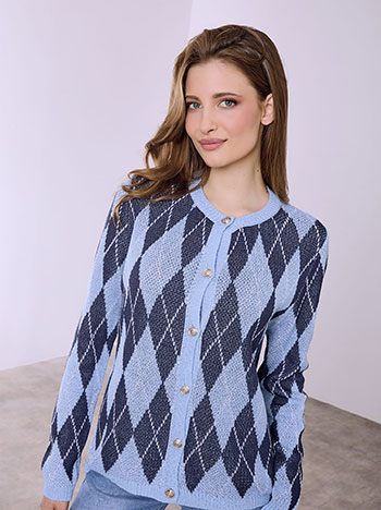 Ζακέτα πλεκτή με ρόμβους SQ7587.5135+4