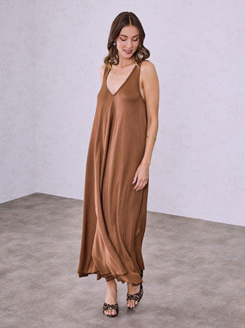 Φόρεμα μάξι με καμπύλη στο τελείωμα SQ7587.8011+2