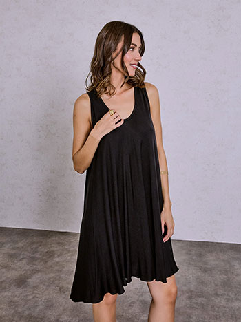 Φόρεμα μονόχρωμο από βισκόζη SQ7587.8590+1