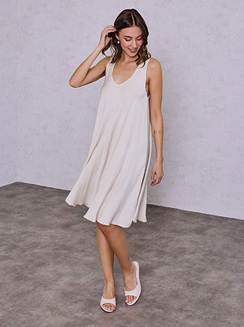 Φόρεμα μονόχρωμο από βισκόζη SQ7587.8590+3