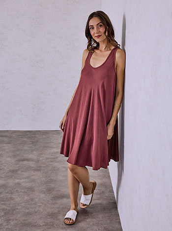 Φόρεμα μονόχρωμο από βισκόζη SQ7587.8590+4