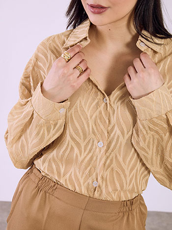 Πουκάμισο με ανάγλυφα σχέδια και strass SQ7589.3202+2