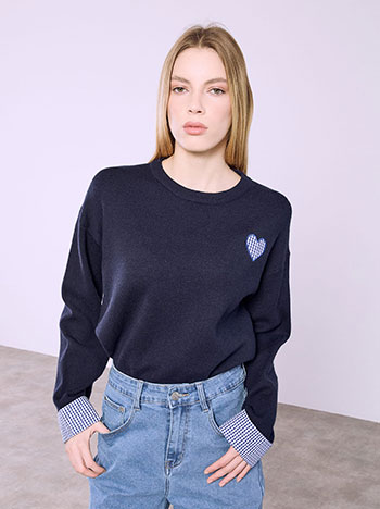 Πουλόβερ με καρό λεπτομέρειες SQ7589.4605+4