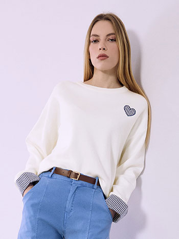 Πουλόβερ με καρό λεπτομέρειες SQ7589.4605+5