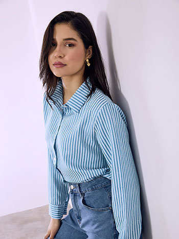 Πουκάμισο ριγέ με strass SQ7590.3271+4