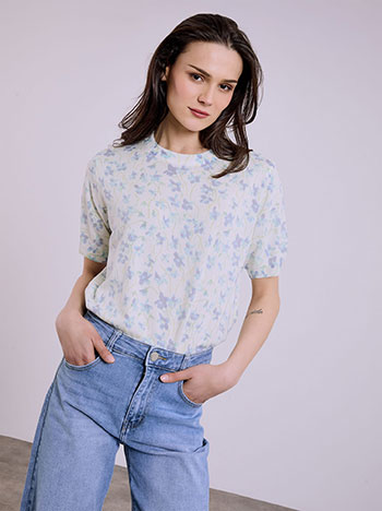 Μπλούζα απο βισκόζη με λουλούδια SQ7590.4708+1