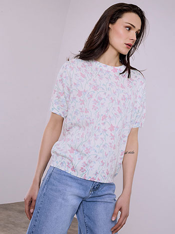 Μπλούζα απο βισκόζη με λουλούδια SQ7590.4708+3