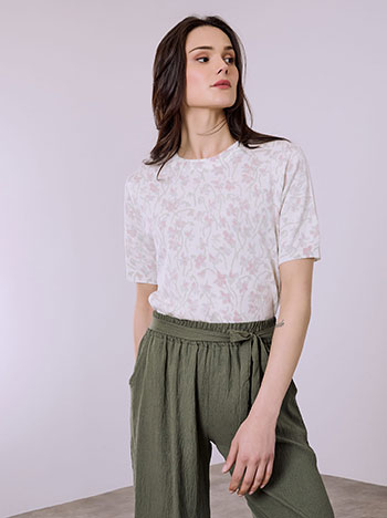 Μπλούζα απο βισκόζη με λουλούδια SQ7590.4708+4