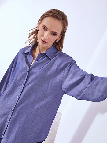 Σετ πουκάμισο και παντελόνα με denim όψη SQ7591.0017+1 φωτογραφία