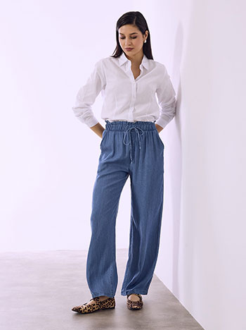 Παντελόνα βαμβακερή με denim όψη SQ7591.1215+1