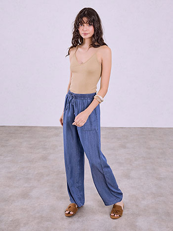 Παντελόνα βαμβακερή με denim όψη SQ7591.1811+3