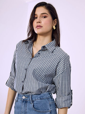 Πουκάμισο βαμβακερό ριγέ SQ7591.3026+3