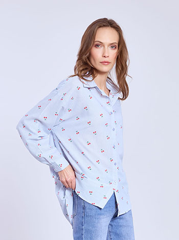 Πουκάμισο βαμβακερό με κεράσια SQ7591.3028+4