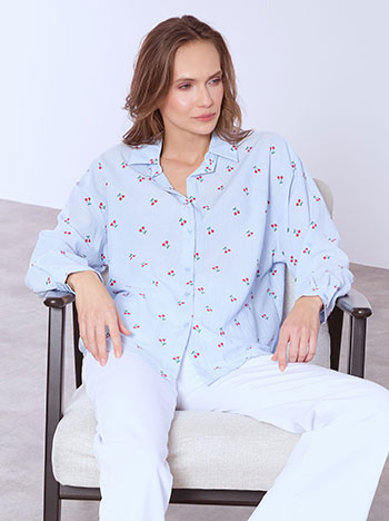 Πουκάμισο βαμβακερό με κεράσια SQ7591.3028+2