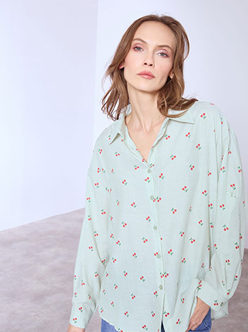 Πουκάμισο βαμβακερό με κεράσια SQ7591.3028+6