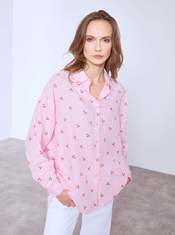 Πουκάμισο βαμβακερό με κεράσια SQ7591.3028+5