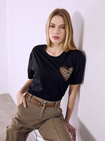 T-shirt με λεοπάρ καρδιά SQ7591.4357+3