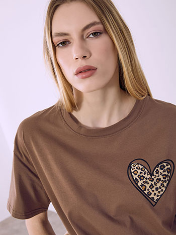 T-shirt με λεοπάρ καρδιά SQ7591.4357+2