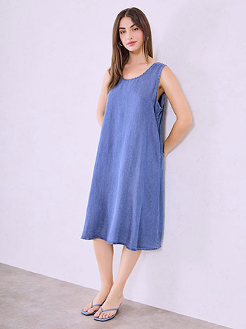 Φόρεμα μίντι με denim όψη SQ7591.8412+1