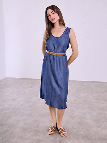 Φόρεμα μίντι με denim όψη SQ7591.8412+2